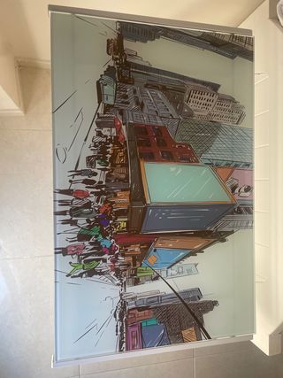 Mesa escritorio cristal blanca diseño