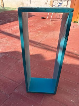 Estantería madera azul teal