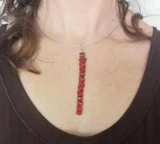 Conjunto artesanal collar y pendientes