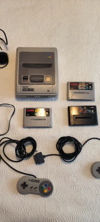 Consola Super Nintendo SNES con juegos