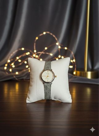 Reloj de pulsera plateado y gris original