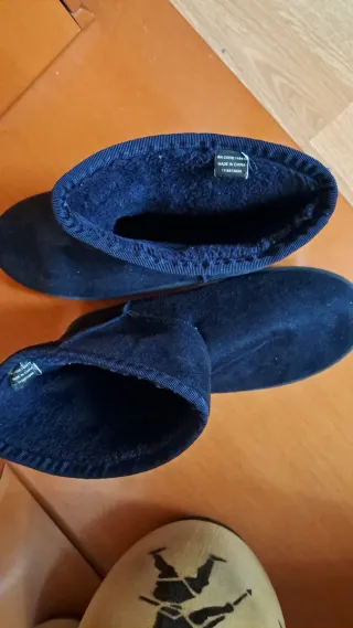 Botines ante con borrego azul marino