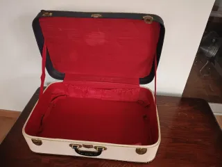 Maleta Retro Beige y Azul