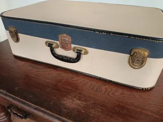 Maleta Retro Beige y Azul