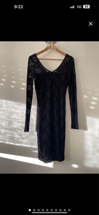vestido negro encaje H&M