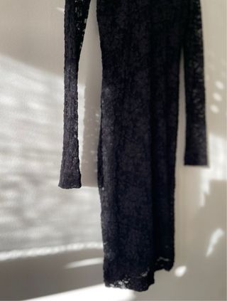 vestido negro encaje H&M