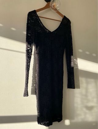vestido negro encaje H&M