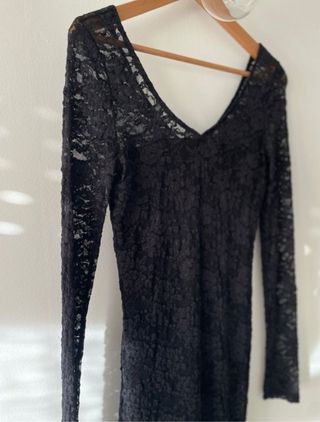 vestido negro encaje H&M