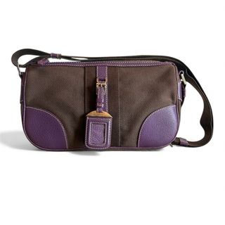 Borsa Prada originale marrone e viola