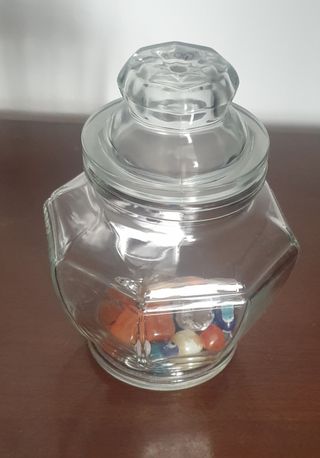 Vasetto Bormioli vintage in vetro con perline