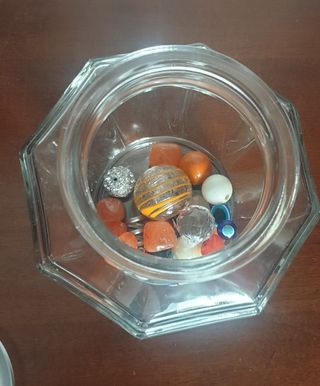 Vasetto Bormioli vintage in vetro con perline