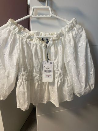 Blusa Zara Blanca Talla M