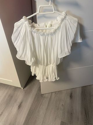 Blusa Zara Blanca Talla M