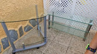 Mesas de cristal y metal