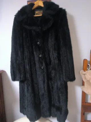 Abrigo imitación visón vintage mujer