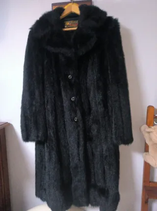 Abrigo imitación visón vintage mujer