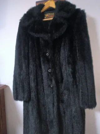 Abrigo imitación visón vintage mujer