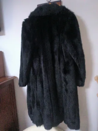 Abrigo imitación visón vintage mujer