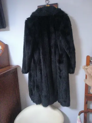 Abrigo imitación visón vintage mujer