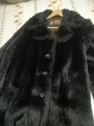 Abrigo imitación visón vintage mujer