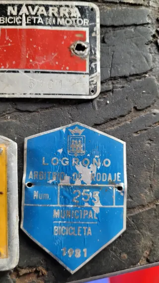 4 Matrículas Antiguas Bicicleta Navarra Logroño