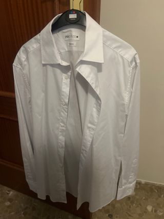 Camisa Zara Hombre Blanca Regular Fit