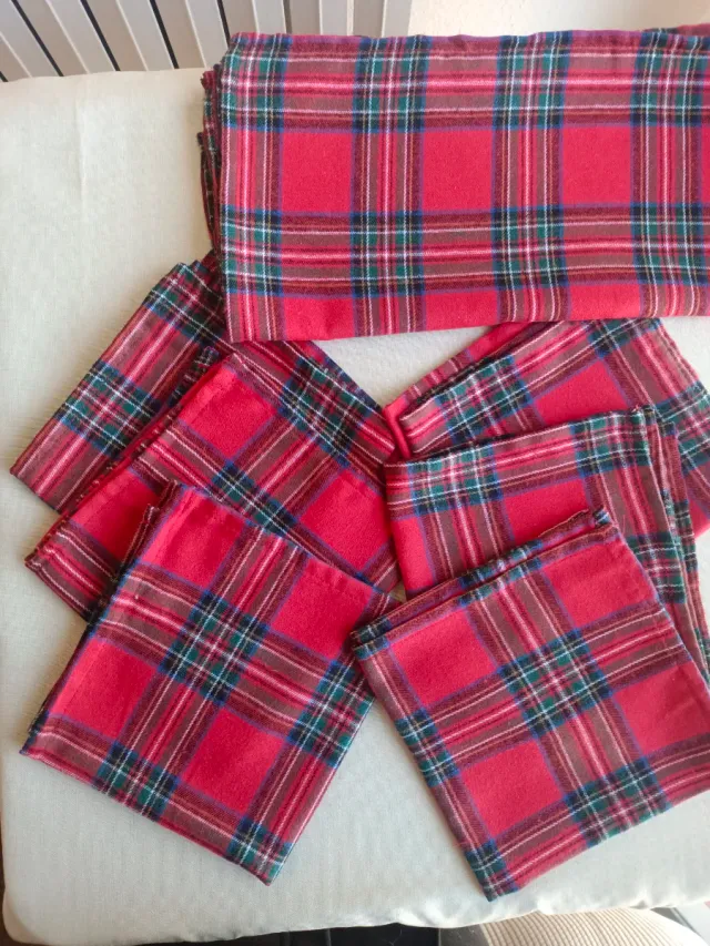 Servilletas Cuadros Rojo (Set 6)