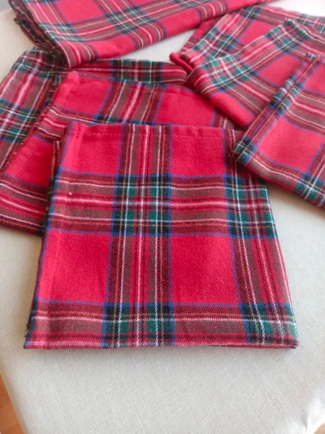 Servilletas Cuadros Rojo (Set 6)