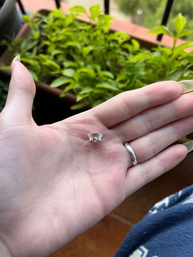 Anillo Plata “Invisible” Moissanita Blanca 2Ct