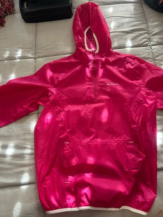 Chubasquero niña Quechua rosa, tipo sudadera