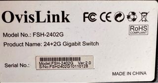 Switch Ovislink 24 Puertos + 2 Gigabit