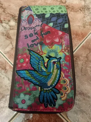 Monedero Desigual pájaro y flores