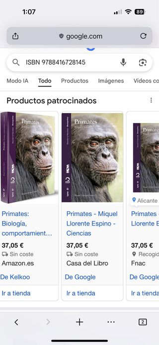 Libro sobre PRIMATES