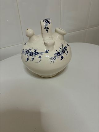 Botijo decorativo azul y blanco