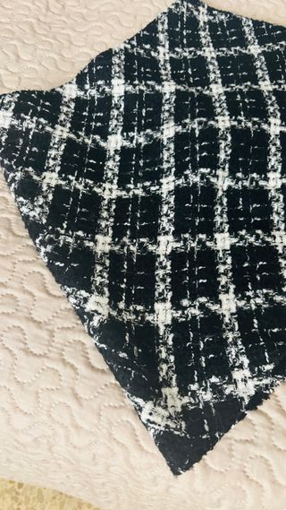 Falda de lana cuadros blanco y negro