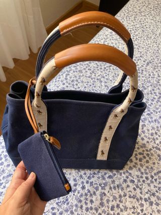 Bolso Polo Ralph Lauren azul con monedero