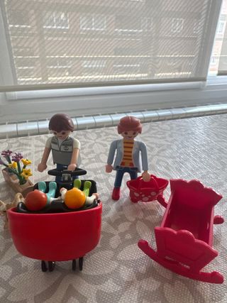 Playmobil famiglia con passeggini e cane