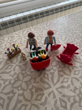 Playmobil famiglia con passeggini e cane