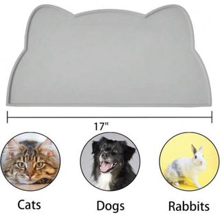 Alfombra silicona comida mascotas rosa