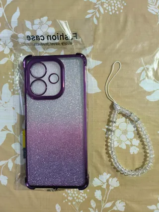 Funda Xiaomi Redmi Note 14 Morada Glitter