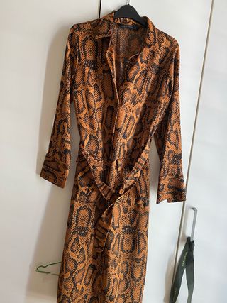 Vestido Zara print animal marrón sin estrenar Tall
