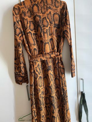 Vestido Zara print animal marrón sin estrenar Tall