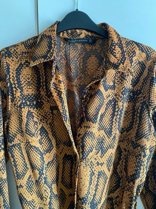 Vestido Zara print animal marrón sin estrenar Tall