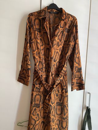 Vestido Zara print animal marrón sin estrenar Tall