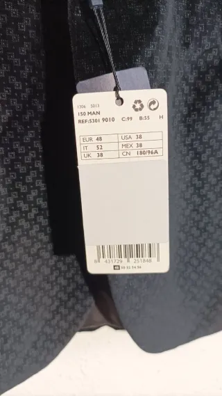 Blazer Mango Terciopelo Negro Talla M