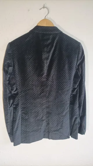 Blazer Mango Terciopelo Negro Talla M