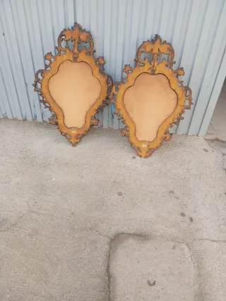2 Espejos Antiguos Madera Dorada medias artas65 42