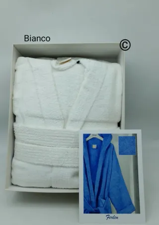 Accappatoio Bianco Blu ecc
