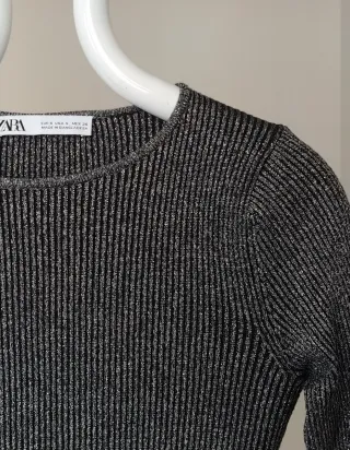 Jersey fiesta Zara negro plateado talla S Nuevo