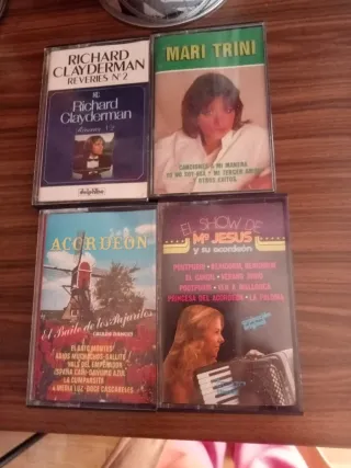 Lote 4 Casetes Richard Clayderman, Mari Trini